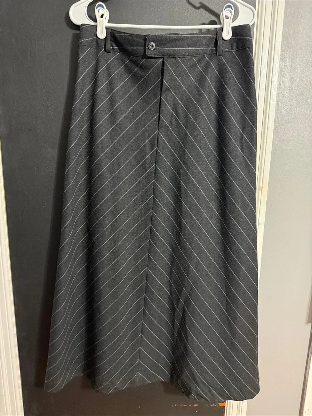 Jones New York Country 90s Vntg Striped Wool A-Line Midi Skirt Sz: 10 Len: 35”
